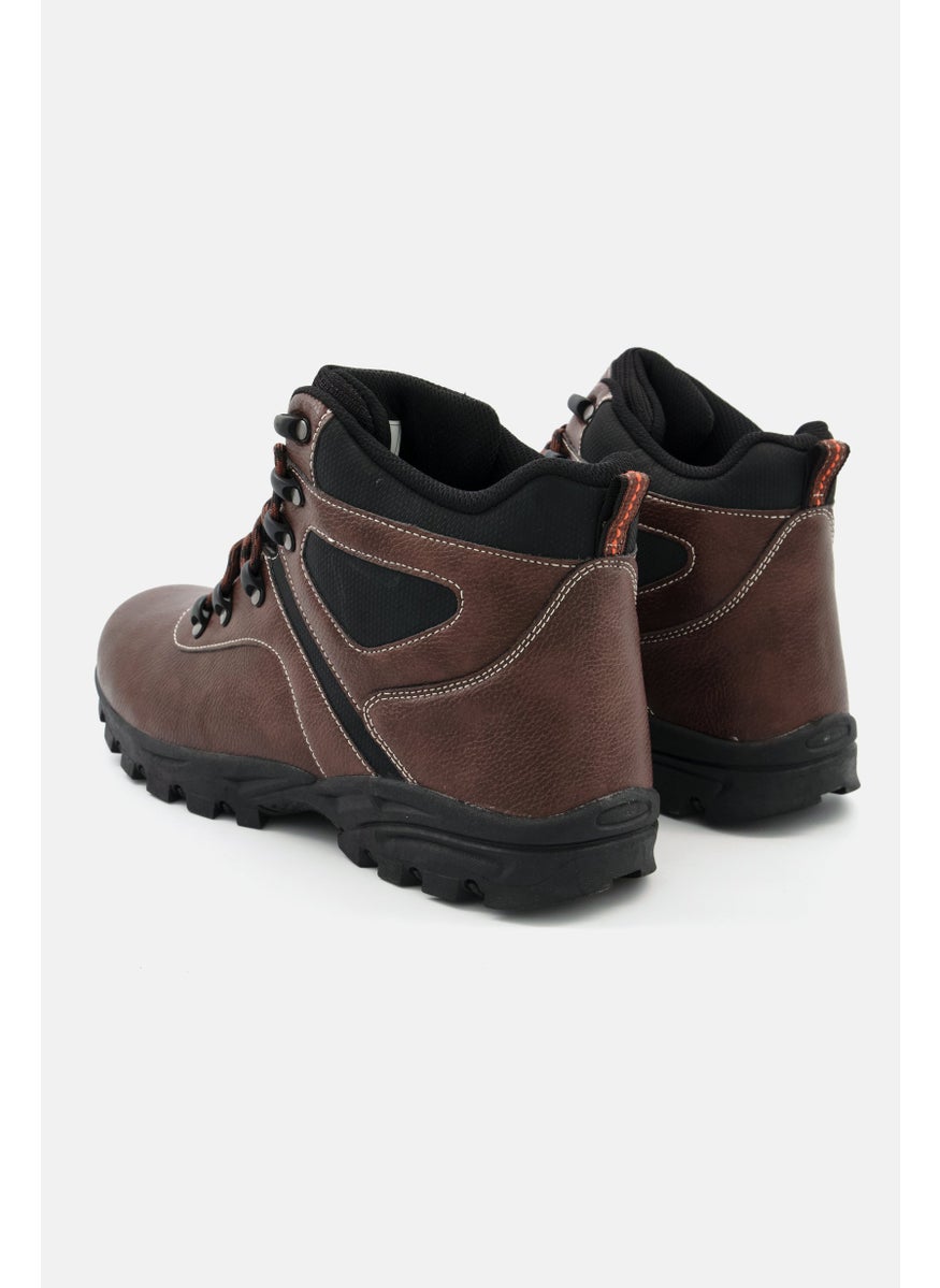 Weatherproof Men Lace Up Closed Toe Ankle Boots, Brown  - Image 4