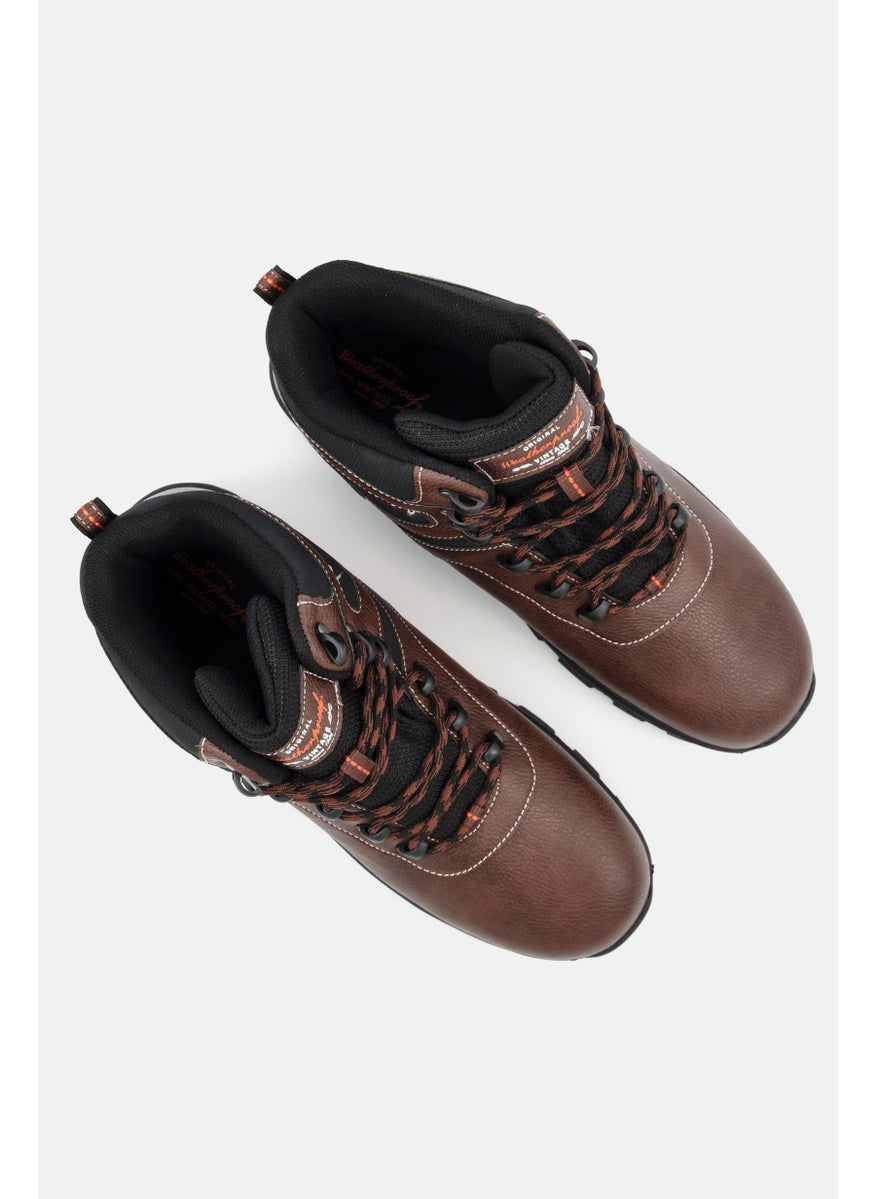 Weatherproof Men Lace Up Closed Toe Ankle Boots, Brown  - Image 2