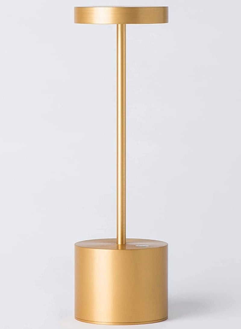 LED Cordless Table Lamps, Portable Rechargeable Table Lamp, Touch Control Outdoor Table Lamp, 3 Color Dimmable Cordless Table Lamps for Restaurant, Patio, Bedroom, Outdoor - Gold - Image 1