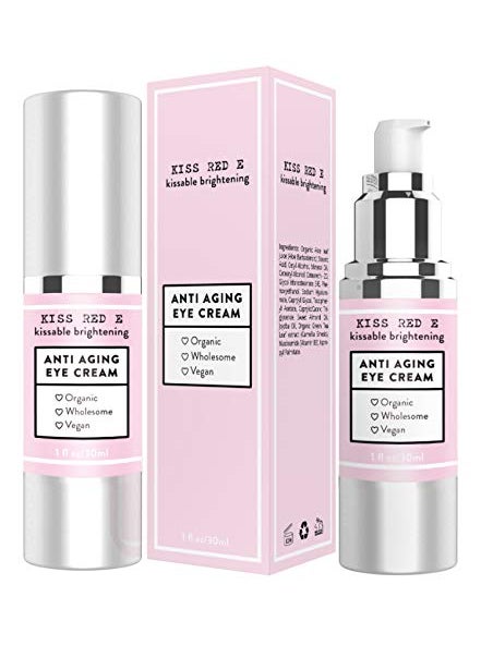 kiss red e - Anti Aging Eye Cream for Women Men Vegan Eye Cream for Dark Circles Puffiness Wrinkles 1 OZ 50 Days Supply - Image 1