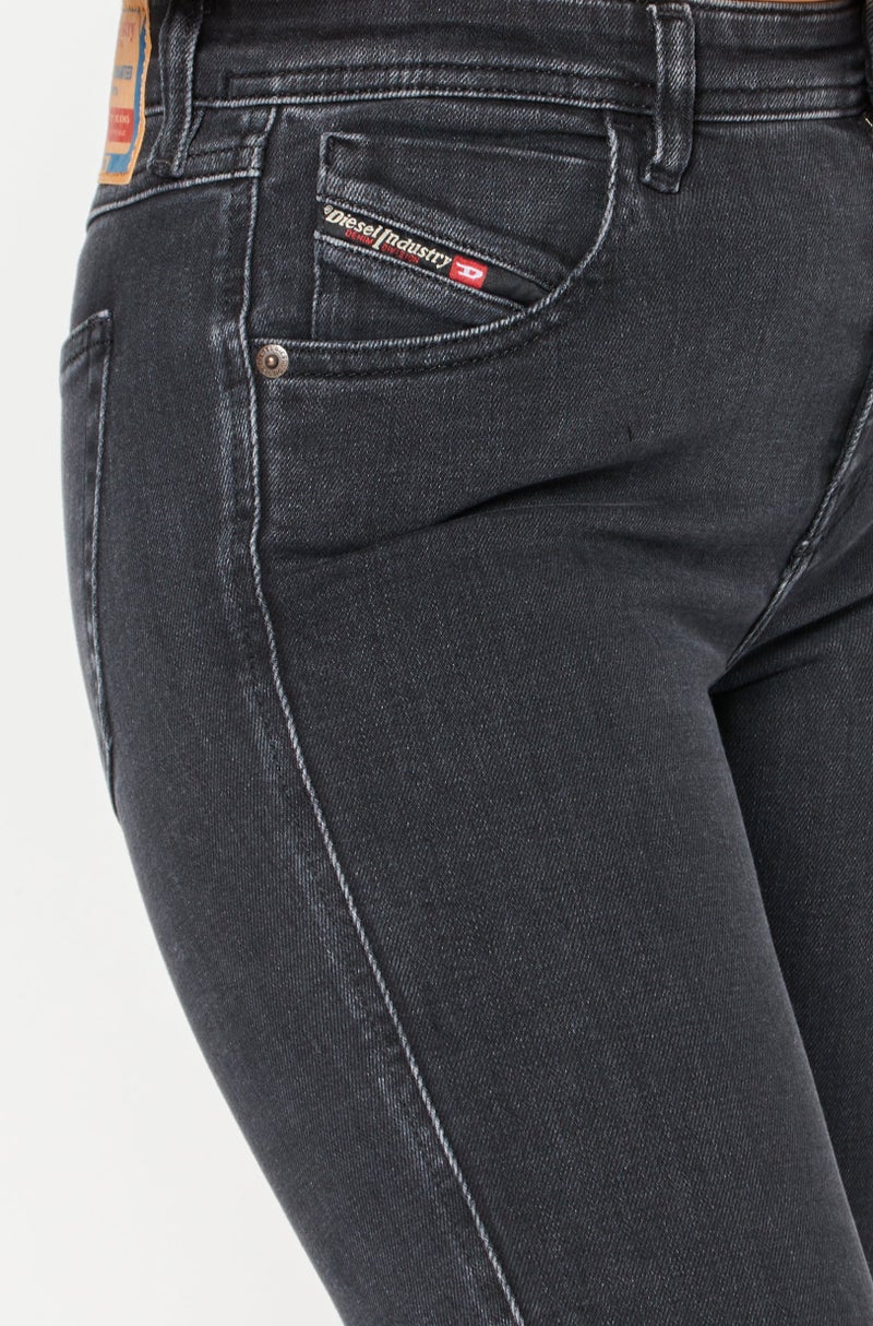 DIESEL Women Skinny Fit Washed Stretchable Jeans, Black - Image 3