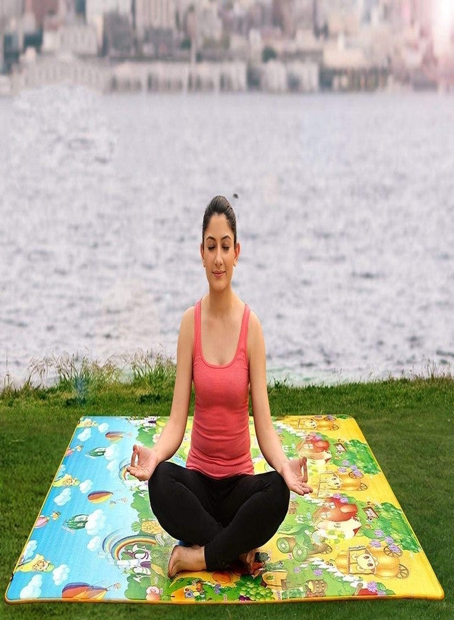 TORIOX سجادة لعب للأطفال من توريوكس، مقاومة للماء، مصنوعة من البوليستر بونجي، سجادة أرضية للعب الأطفال (90 × 120 سم) - Image 2