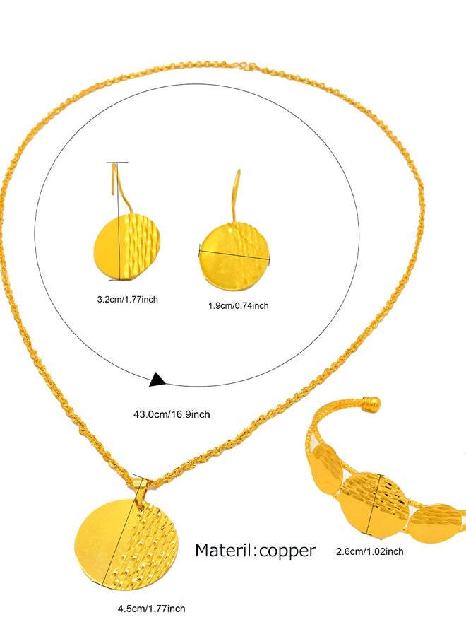 Al Aoyama - Coin Gold Jewelry Set 24k Gold Plated Zircon Luxury Necklace Set Middle East Dubai Full Set Wedding Party Accessories - Image 1
