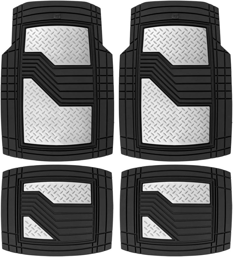 Caterpillar Heavy Duty Rubber Floor Mats for Car SUV Truck & Van-All Weather Protection, Front & Rear with Heelpad & Anti-Slip Nibs Backing,  Trim-to-Fit - Image 1