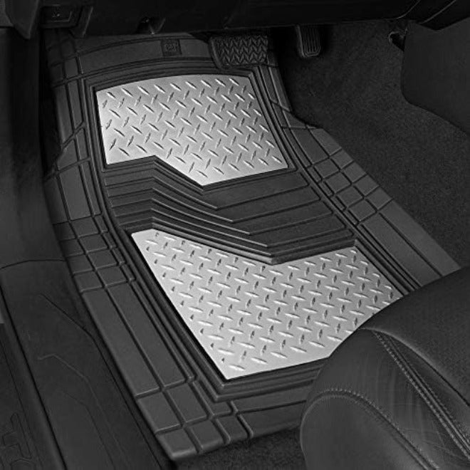 Caterpillar Heavy Duty Rubber Floor Mats for Car SUV Truck & Van-All Weather Protection, Front & Rear with Heelpad & Anti-Slip Nibs Backing,  Trim-to-Fit - Image 3