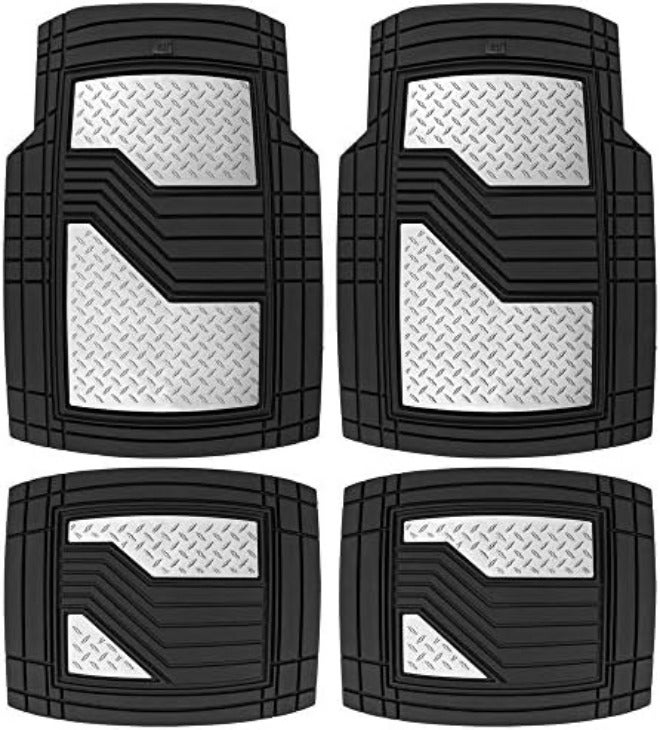 Caterpillar Heavy Duty Rubber Floor Mats for Car SUV Truck & Van-All Weather Protection, Front & Rear with Heelpad & Anti-Slip Nibs Backing,  Trim-to-Fit - Image 2