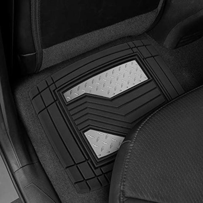 Caterpillar Heavy Duty Rubber Floor Mats for Car SUV Truck & Van-All Weather Protection, Front & Rear with Heelpad & Anti-Slip Nibs Backing,  Trim-to-Fit - Image 5
