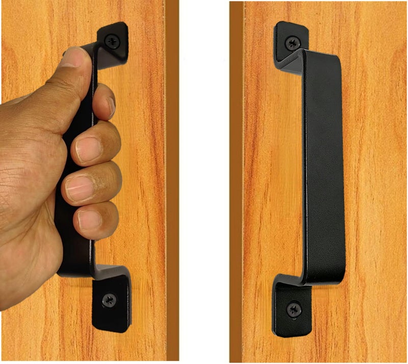 QUALIALL Premium Barn Door Handles Black74 inch2 PacksHeavy Duty Rustic Metal Pulls for Sliding GarageShed Gate Closet Drawer IndoorOutdoor