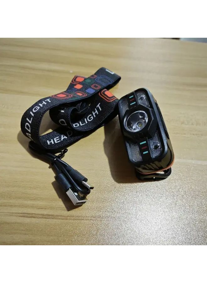 Black USB Rechargeable LED Headlamp For Camping Fishing And Emergency - Image 1