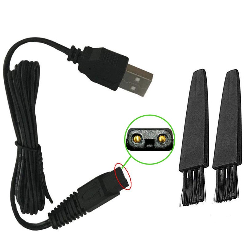شاحن كهربائي لجهاز SOLO القابل لإعادة الشحن ماكينة حلاقة شعر الجسم بالكامل وبديل خط الشحن 5V USB كابل شاحن ماكينة الحلاقة 2 فرشاة تنظيف