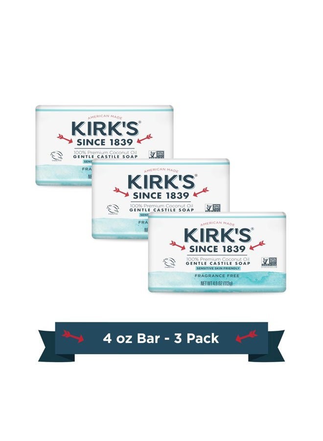 Kirk's Coco Castile Bar Soap, No Fragrance, 4 Ounce - Image 1