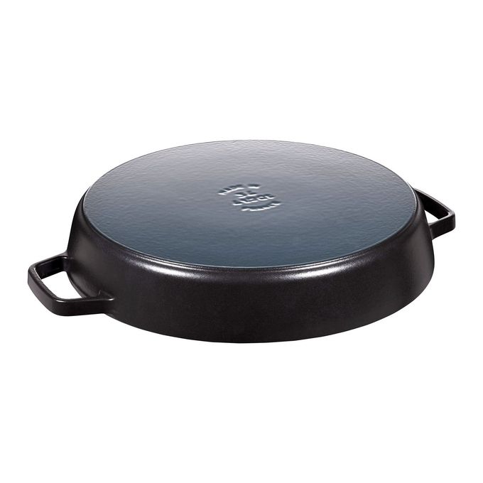 STAUB Cast Iron 13-Inch Double Handle Fry Pan Matte Black, Made In France - Image 3