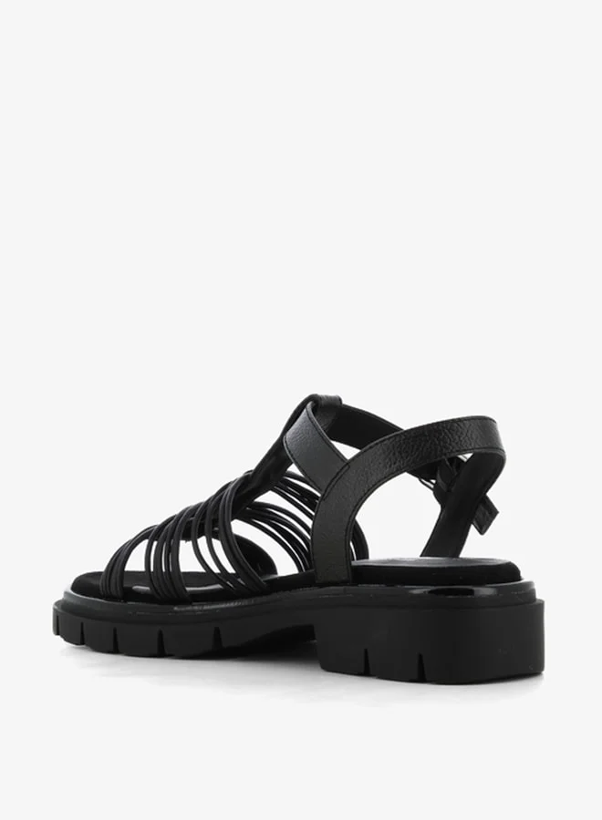 اس جي Women's Strappy Platform Sandals with Buckle Closure