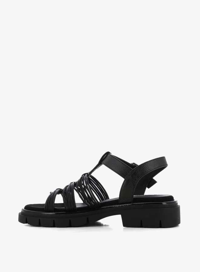 اس جي Women's Strappy Platform Sandals with Buckle Closure