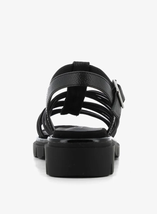 اس جي Women's Strappy Platform Sandals with Buckle Closure