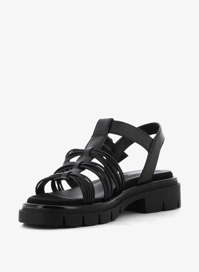 اس جي Women's Strappy Platform Sandals with Buckle Closure