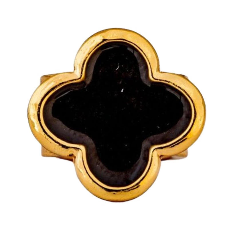 Charmed Custom Stethoscope Charms - 3-D Onyx Black Clover Charm - Gifts for Nurses, Doctors, Veterinarians, Technicians, Surgeons & Healthcare Professionals - Naturally Cleanable Metal - Image 1