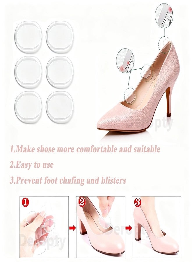 Deropty Clear-Silicone Heel Cushion Inserts and Comfort Pads for Shoes or High Heels Too Big,Heel Grips Liners and Arch Support,Clear Back Heel Insoles Cushions,Preventing Foot Blister and Pain - Image 5