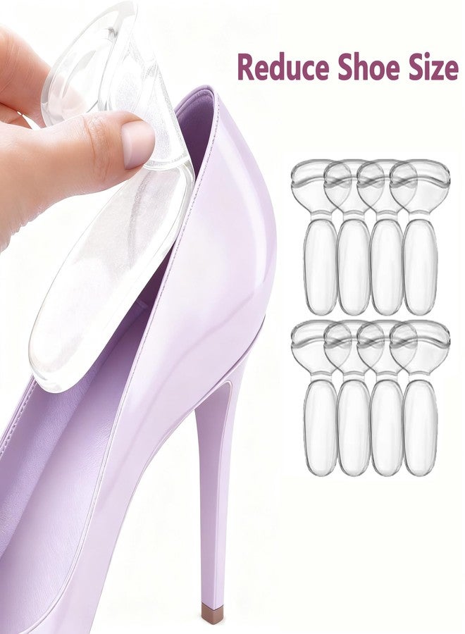 Deropty Clear-Silicone Heel Cushion Inserts and Comfort Pads for Shoes or High Heels Too Big,Heel Grips Liners and Arch Support,Clear Back Heel Insoles Cushions,Preventing Foot Blister and Pain - Image 2