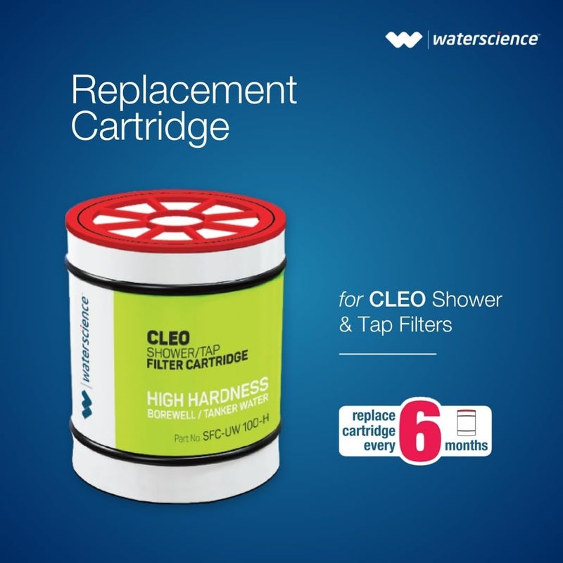 WaterScience عبوة من 2 خرطوشة بديلة لفلتر الدش والصنبور CLEO للمياه العسرة | مياه الآبار/الصهاريج | مُلين المياه العسرة - Image 2