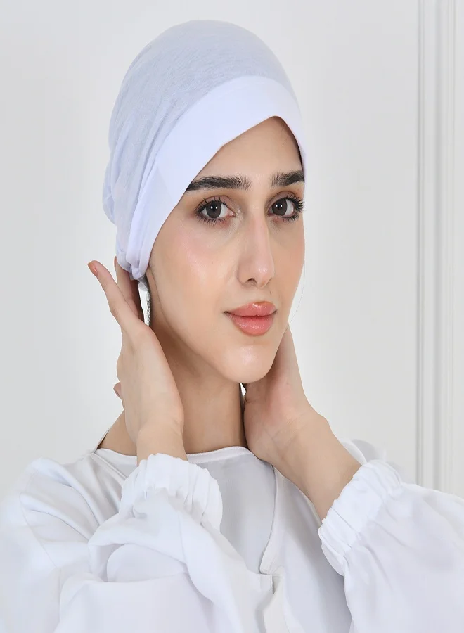 HAWRAA ABAYA White Hijab Undercap with Back Elastic