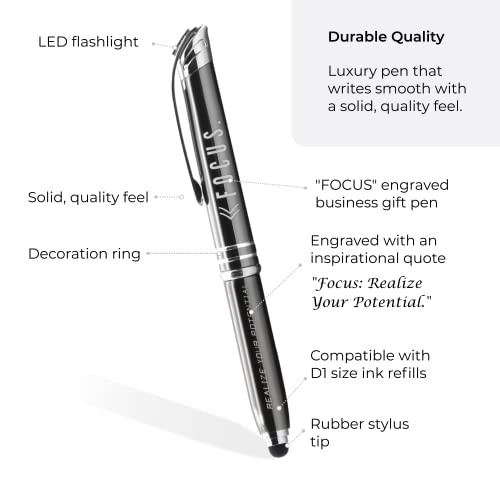Inkstone FOCUS Motivational Business Penlight with Lighted Writing Tip and Stylus - Executive Business Pen for Professional Men Women - Image 2