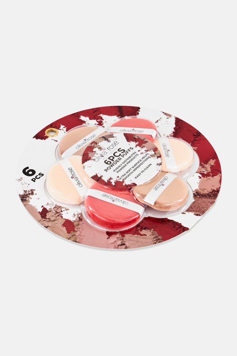 Olivia Rose 6 Pieces Round Powder Puffs Set, Multicolor - Image 2