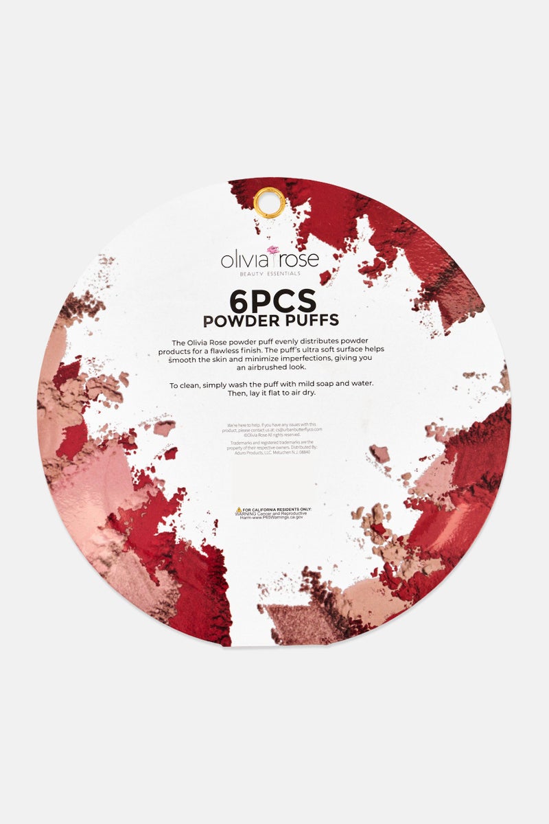 Olivia Rose 6 Pieces Round Powder Puffs Set, Multicolor - Image 3