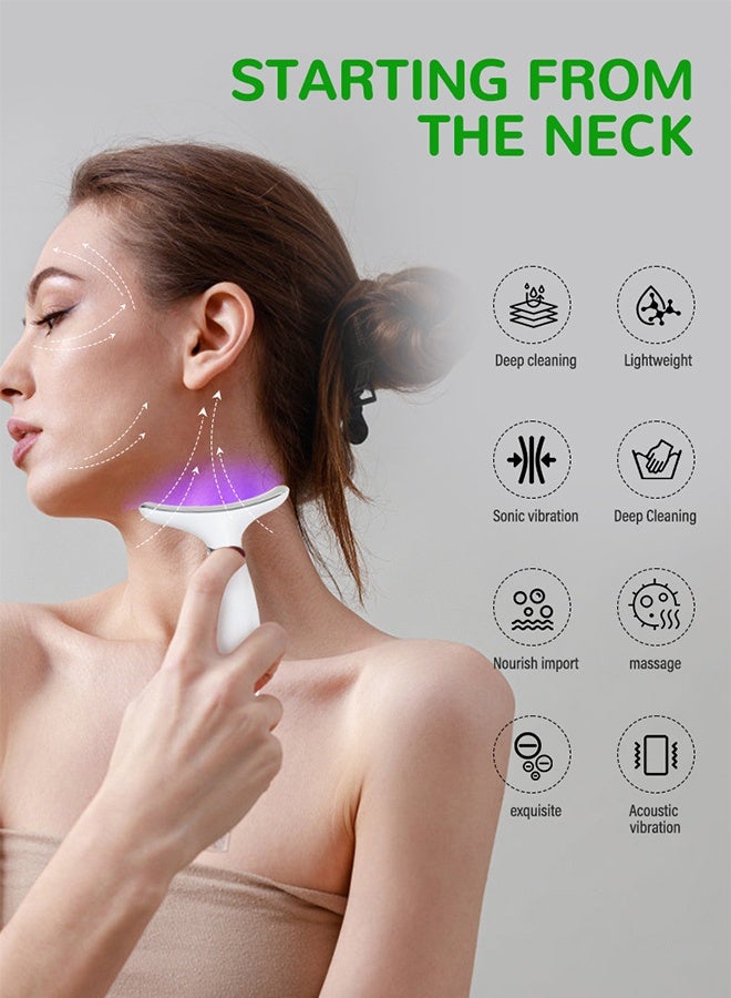 DUNISO Neck Face Lifting Tighten Massager Skin Tightening Beauty Toning Device Household Neck and Facial Massager LED Photon Anti Wrinkle Device 7 Colors Facial Sculptor for SkinTightening - Image 3