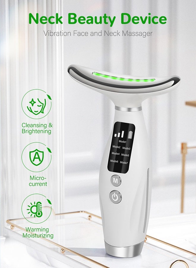 DUNISO Neck Face Lifting Tighten Massager Skin Tightening Beauty Toning Device Household Neck and Facial Massager LED Photon Anti Wrinkle Device 7 Colors Facial Sculptor for SkinTightening - Image 2