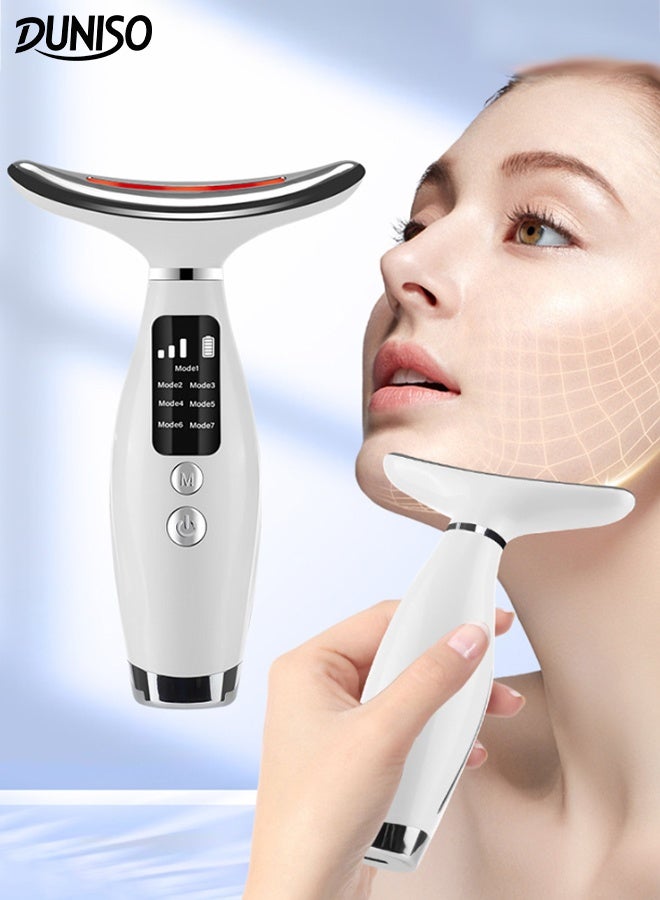 DUNISO Neck Face Lifting Tighten Massager Skin Tightening Beauty Toning Device Household Neck and Facial Massager LED Photon Anti Wrinkle Device 7 Colors Facial Sculptor for SkinTightening - Image 1