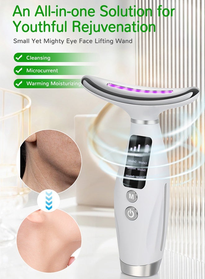DUNISO Neck Face Lifting Tighten Massager Skin Tightening Beauty Toning Device Household Neck and Facial Massager LED Photon Anti Wrinkle Device 7 Colors Facial Sculptor for SkinTightening - Image 5