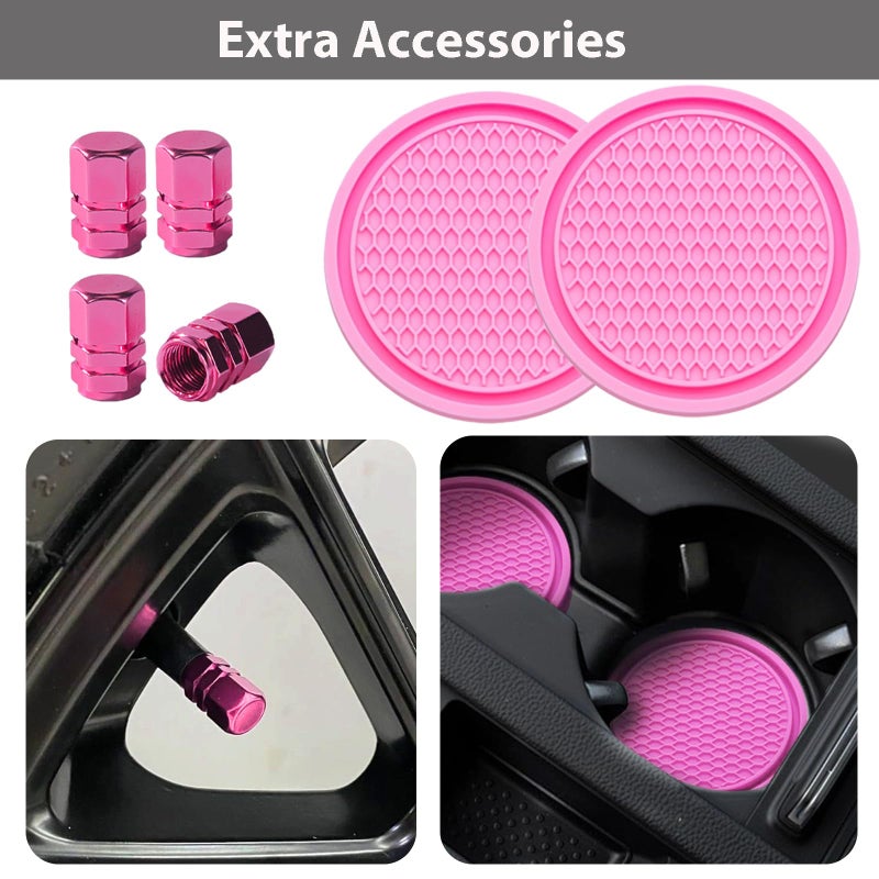 ZukMi 2 Pack License Plate Frame for Car Matte Metal Aluminum Rust-Proof License Plate Holder Cover Gloss Black Front Rear Number Tag Frame for Men Women Universal Fit (Pink) - Image 5