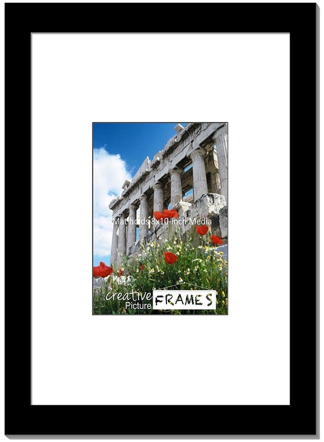 Creative Picture Frames 16” x 20” Black Picture Frame Includes White Mat/Black Core To Hold 8x10-inch Media, Includes Installed Sawtooth Hangers - Image 1