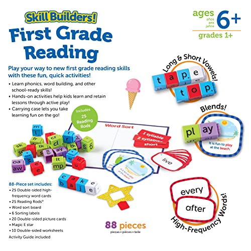 Learning Resources Skill Builders! 1st Grade Reading - 88 Pieces, Ages 6+ First Grade Learning Materials, Homeschool and Classroom Supplies, Reading Games for Kids - Image 5