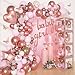 Amandir 134pcs Rose Gold Balloons Baby Shower Decorations for Girl Boxes Butterfly Stickers Balloon Garland Arch Kit Baby Box with Letter AZBaby for Women Birthday Bridal Party Decoration - Image 3