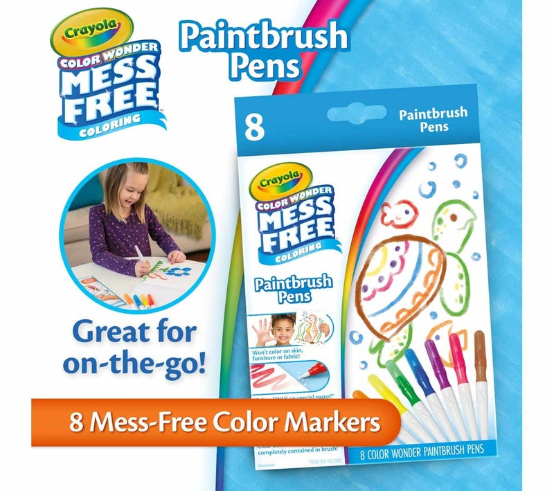 Crayola Color Wonder Paintbrush Pens – 8 Mess Free Paint Pens for Kids, Ages 3+ - Image 4