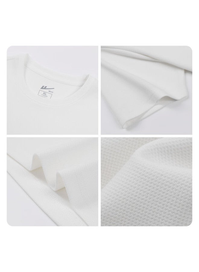 Warrior Short Sleeve T-shirt Men's Summer Breathable Short Sleeve Men's Round Neck Undershirt Men's Loose Casual Top Men's White L