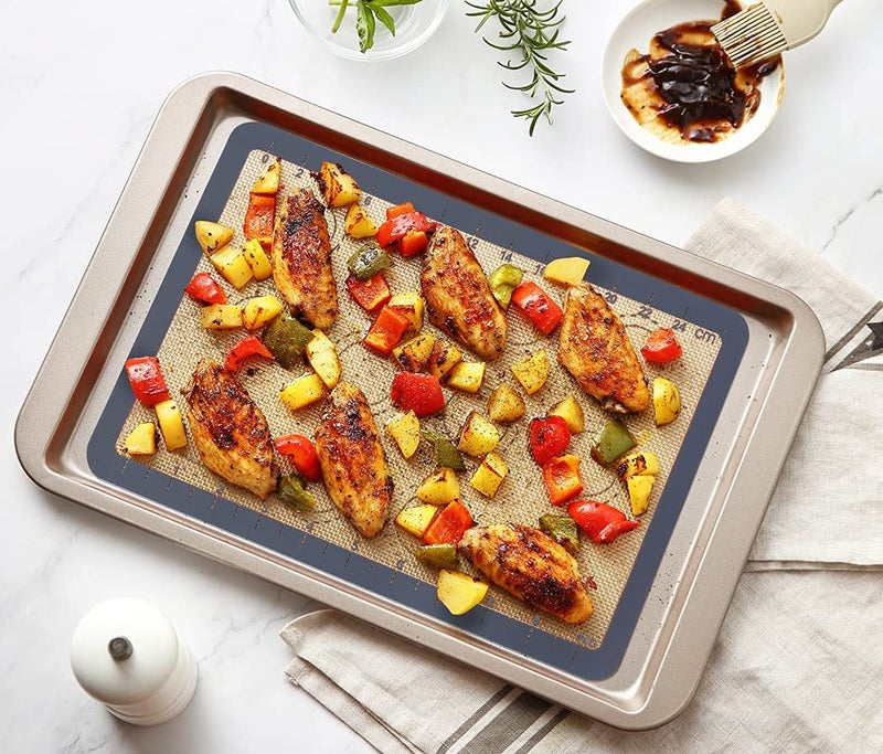 GUANCI Silicone Baking Mat Set of 4, GUANCI Grade Food Baking mats Non-Stick Reusable Pizza Bakeware Mat for Making Macaroon, Pizza, Cookie, Pastry, Bread, Bun(Grey) - Image 3