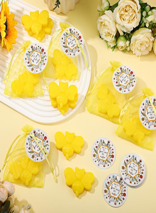 Swiffen 50 Sets Bee Themed Soap Bulk Baby Shower Return Gifts Including Mini Bee Handmade Soaps with Thank You Tags and Organza Bags Gender Reveal Party Favor for Guests Birthday Decorations - Image 4