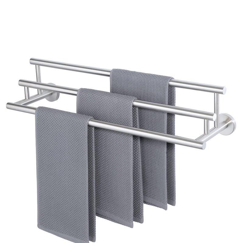 Alise Alise Bath Towel Bars Towel Racks for Bathroom Lavatory3 Towel Rails Large Towel Holder SUS304 Stainless Steel Towel Hanger Wall MountBrushed Nickel GYT6903LS 