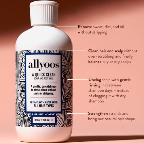 Allyoos A Quick Clean, Hair Rinse, Removes Sweat, Oil & Buildup From Scalp & Hair, No Suds, Dry Shampoo Alternative, Balances Scalp, Sulfate-Free - Image 2