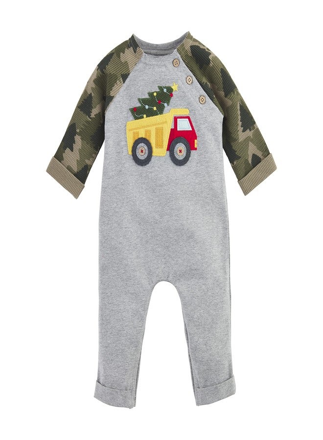 Mud Pie Baby Boy Bodysuit, Construction Christmas, 9-12 Months - Image 1