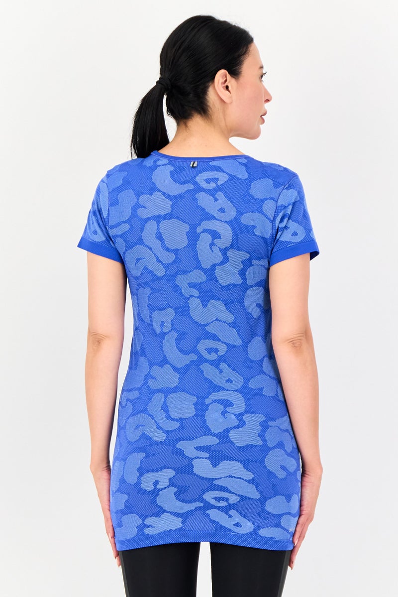 Nike Women Dri Fit Short Sleeve Running Top, Blue - Image 3