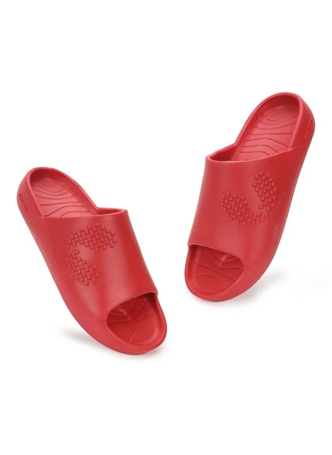 تشيبس Red Solid Casual Sliders for Men
