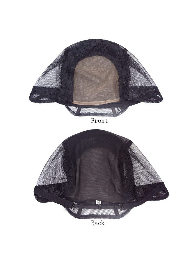 YTBYT 2 Pieces Black 4X4 Inch U Part Swiss Lace Wig Cap With Adjustable Straps On The Back Glueless Hairnets Lace Wig Cap For Making Wig (Black M) - Image 5