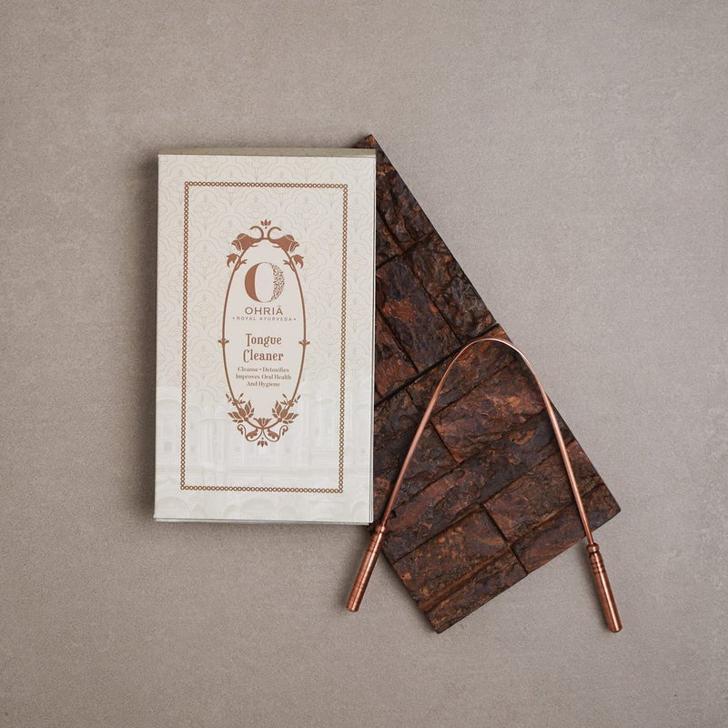 Ohria Ayurveda Pure Copper Tongue Cleaner | Ayurvedic Oral Hygiene Cleanser | Removes Toxins, Reduces Bad Breath & Improves Oral Health (Pack of 1) - Image 2