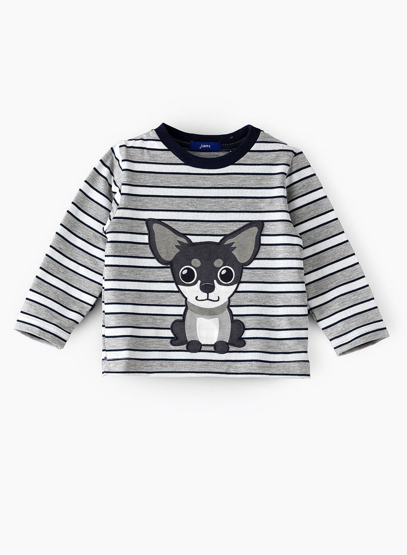 JAM Knit t-shirt with stripes - Image 1