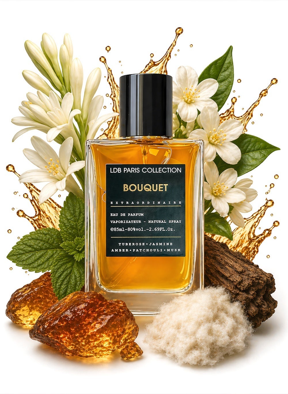 Linea De Bella LDB Bouquet Eau De Parfum 85ML – Tuberose, Ylang Ylang & Jasmine Floral Fragrance | Pear, Pink Pepper, Amber, Patchouli & Musk Long Lasting Perfume