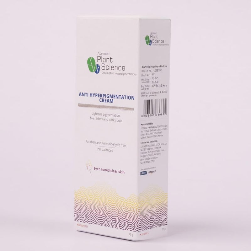 Atrimed Plant Science Anti Hyperpigmentation Cream  For Clear EvenToned Healthy Skin  Pigmentation  Dark Spot Removal  15g  Pack of 1 - Image 3